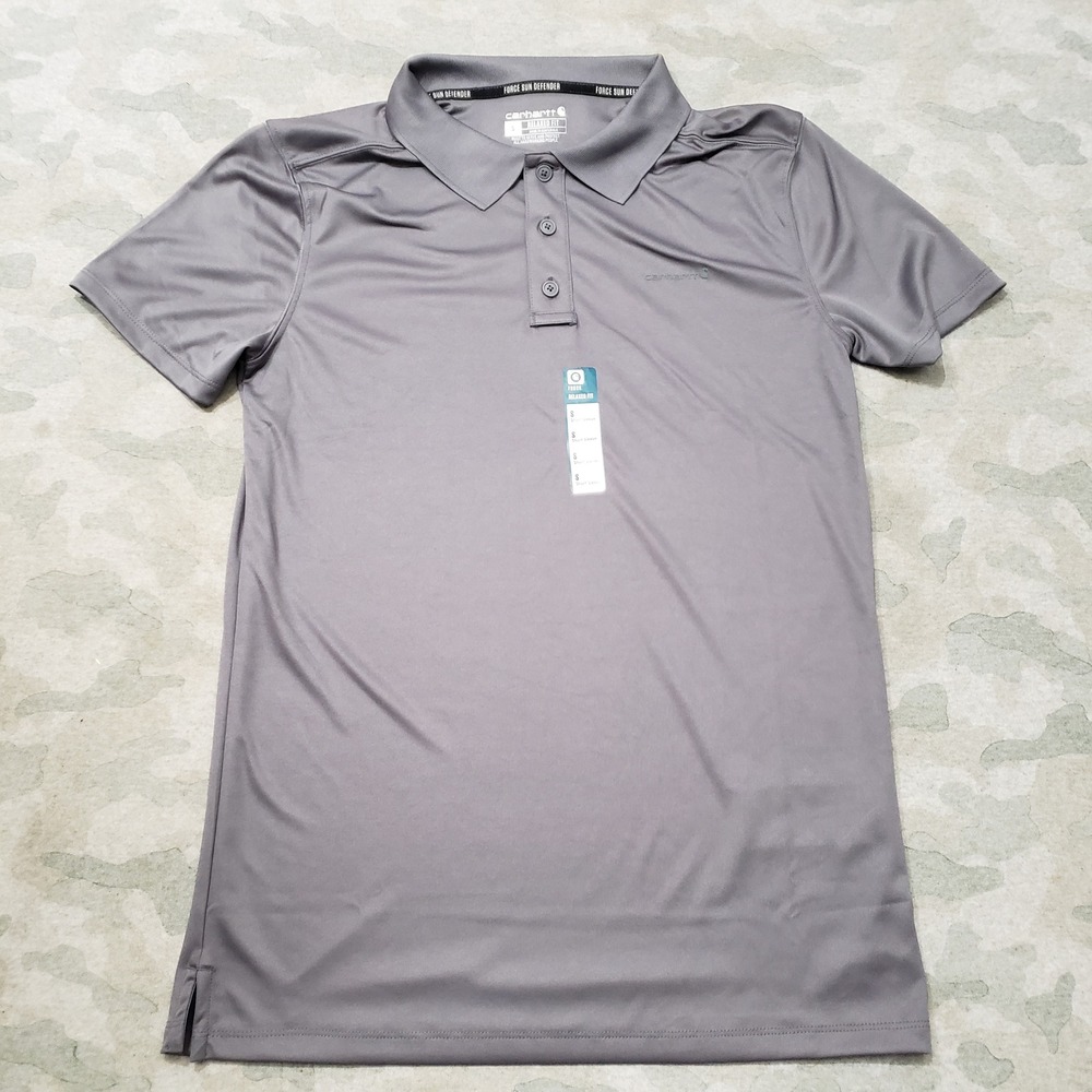 Carhartt Force Polo Shirt Mens Small Gray Relaxed Fit Short Sleeve NWT Workwear
